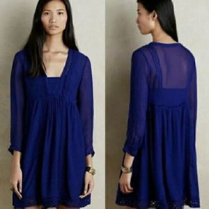 Elegant Blue Sheer Dress